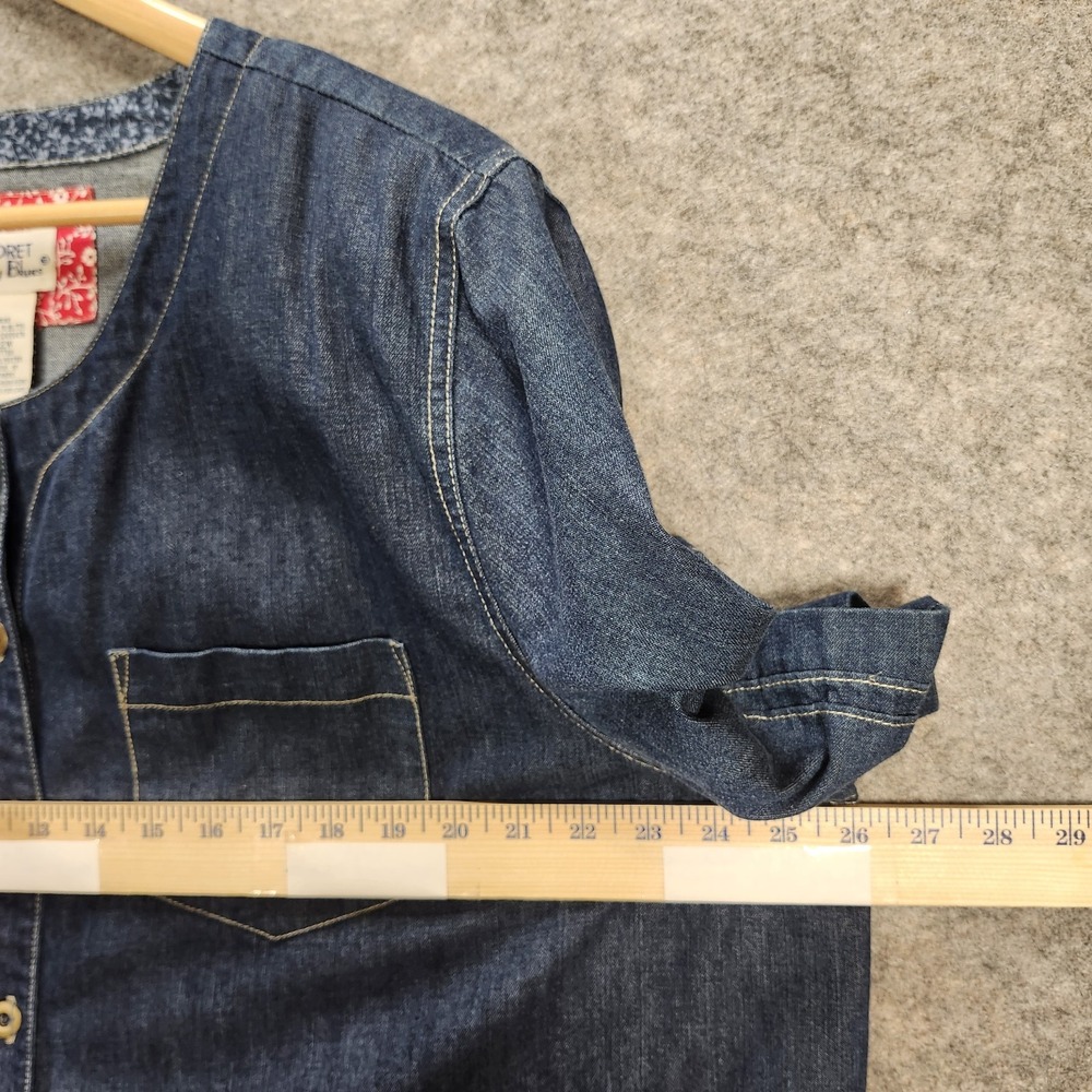 Koret City Blues VTG 2-Piece Set‎ Top & Pants Plus 22 W Blue Denim Patchwork - Picture 5 of 15